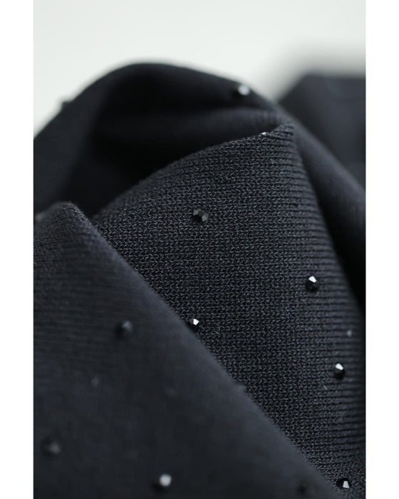 全面に瞬くビジューのポロシャツロングワンピース（紐ベルト付き）