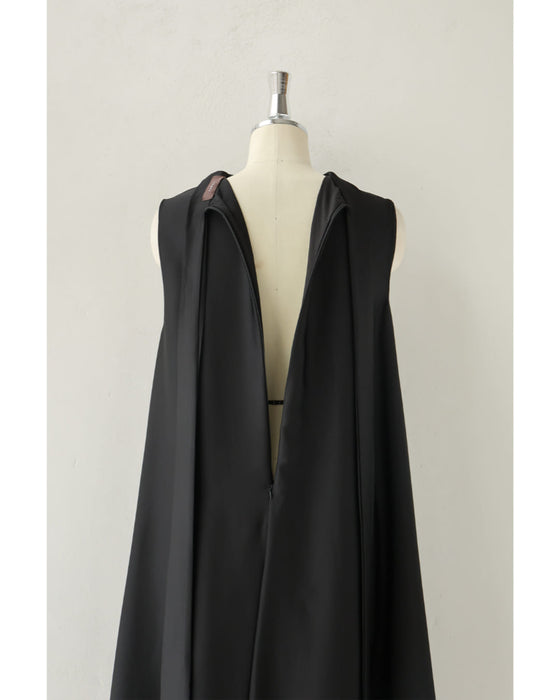 シアーな花浮かび咲く艶めきAラインロングワンピース