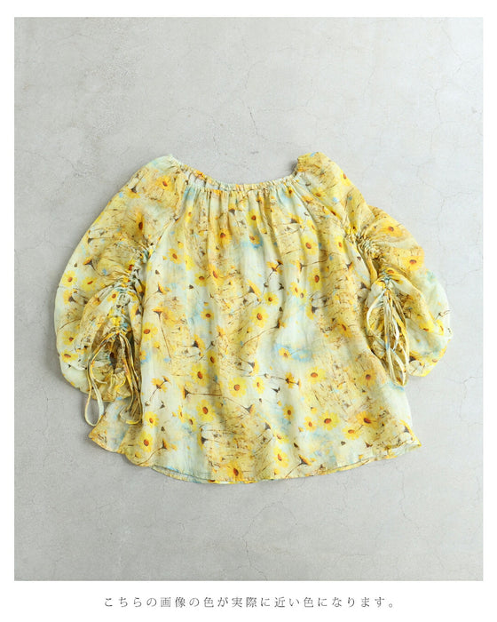 日差しに揺れるマーガレットのシアーブラウストップス