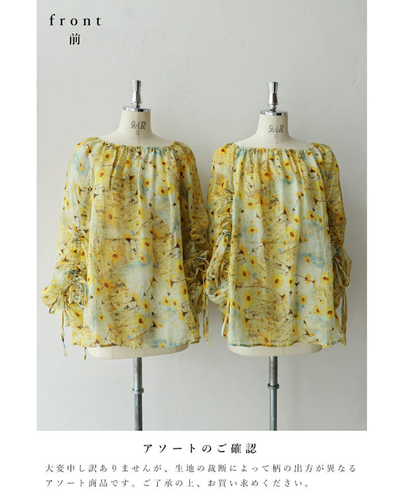 日差しに揺れるマーガレットのシアーブラウストップス