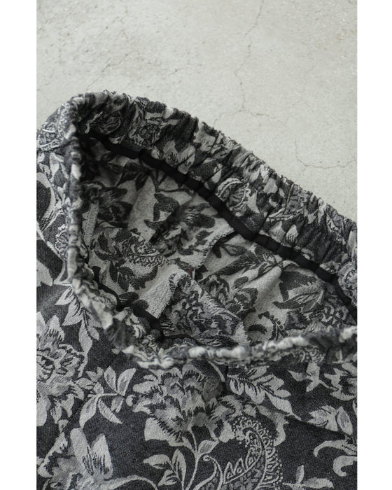 エレガントなジャガードカーブラインパンツ