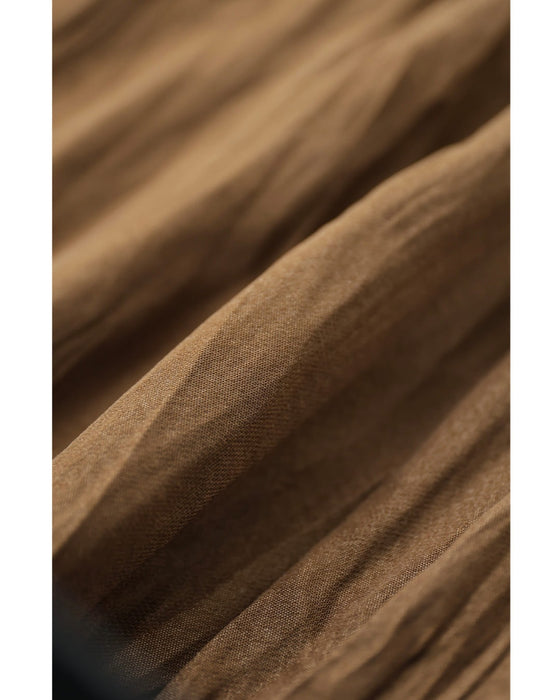 しっとりと柔らかなシワ加工ロングワンピース