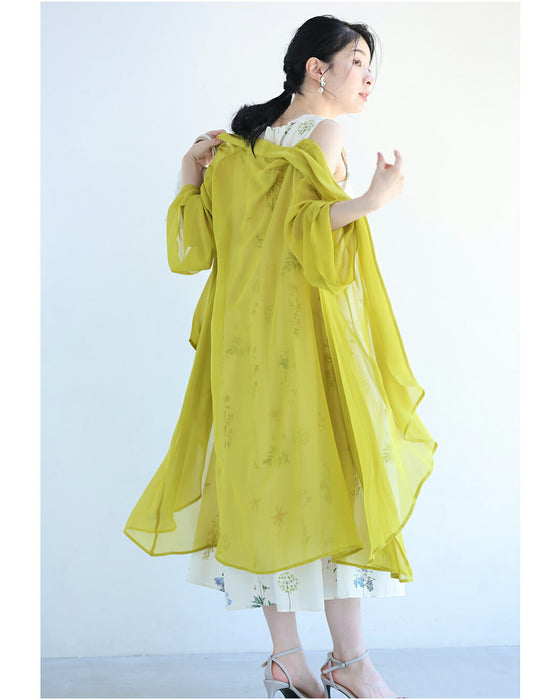 まるで空気 ワンピ映え ガウンカーディガン