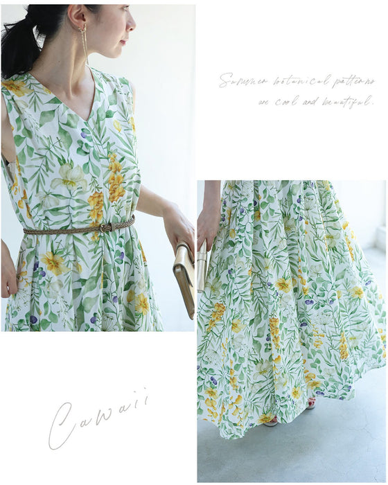 花々の美しさ広がるロングワンピース