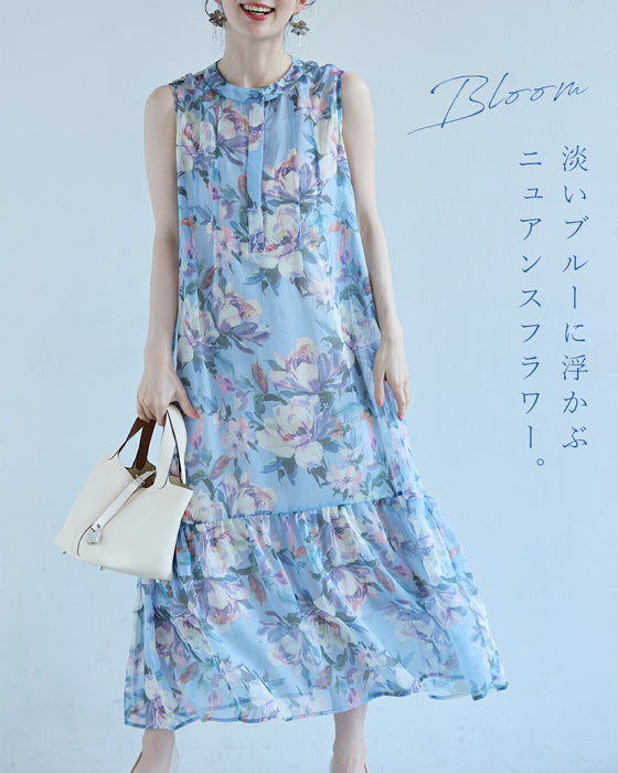 暖かな日差しに花開くシアーミディアムワンピース（インナー付き）