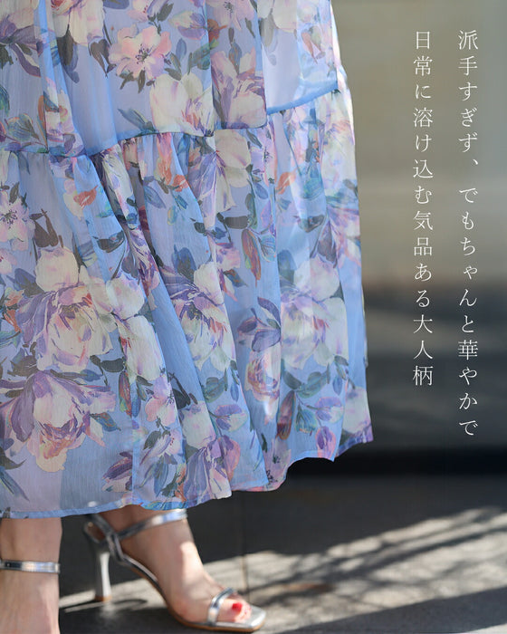 暖かな日差しに花開くシアーミディアムワンピース（インナー付き）