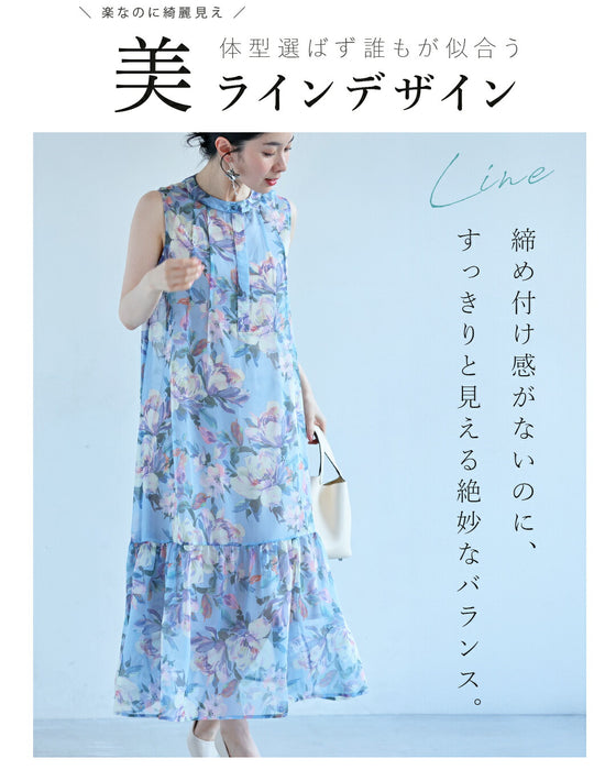 暖かな日差しに花開くシアーミディアムワンピース（インナー付き）