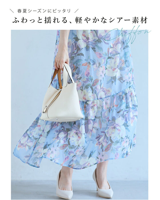 暖かな日差しに花開くシアーミディアムワンピース（インナー付き）