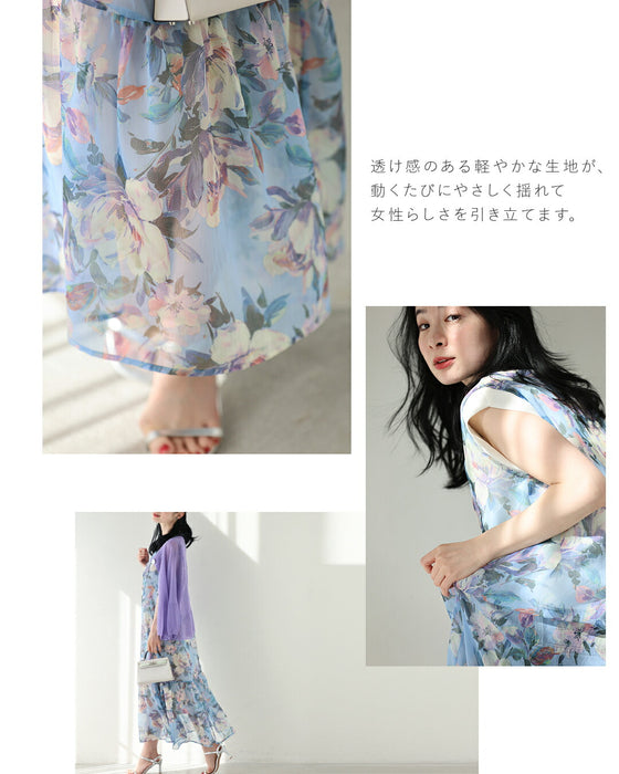 暖かな日差しに花開くシアーミディアムワンピース（インナー付き）