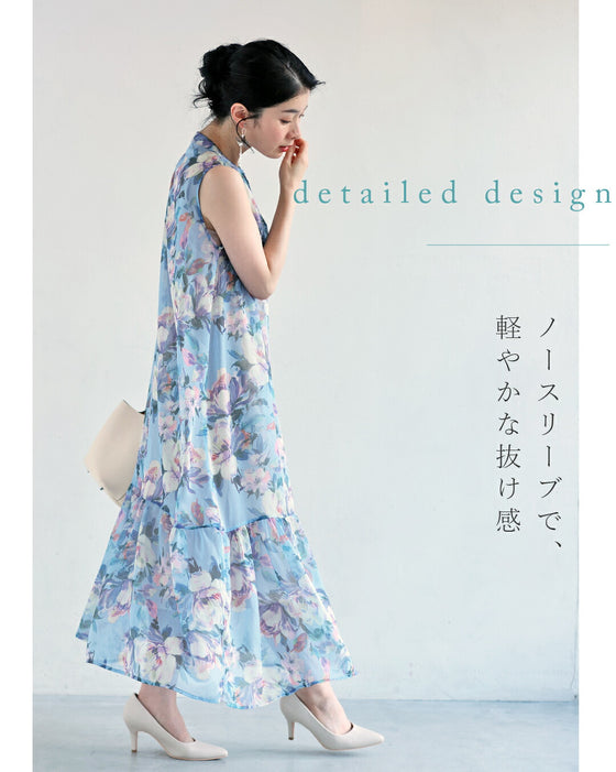 暖かな日差しに花開くシアーミディアムワンピース（インナー付き）