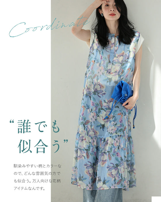 暖かな日差しに花開くシアーミディアムワンピース（インナー付き）