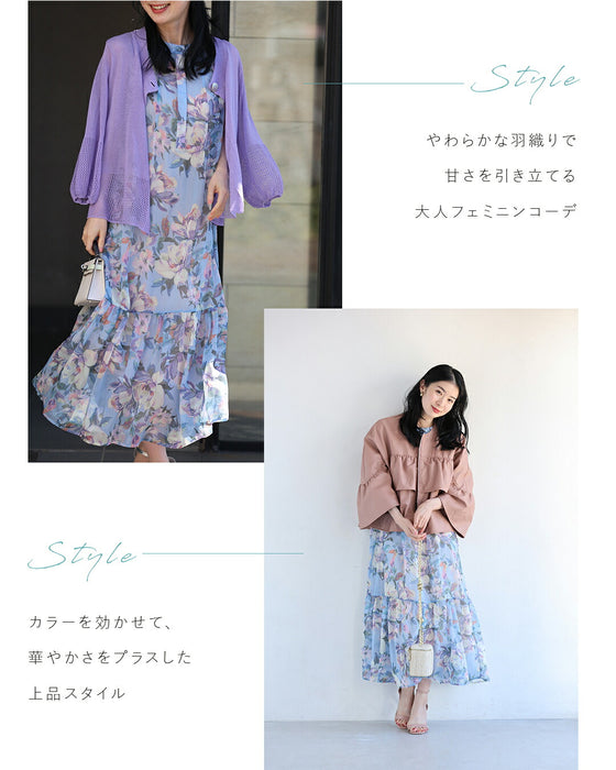 暖かな日差しに花開くシアーミディアムワンピース（インナー付き）