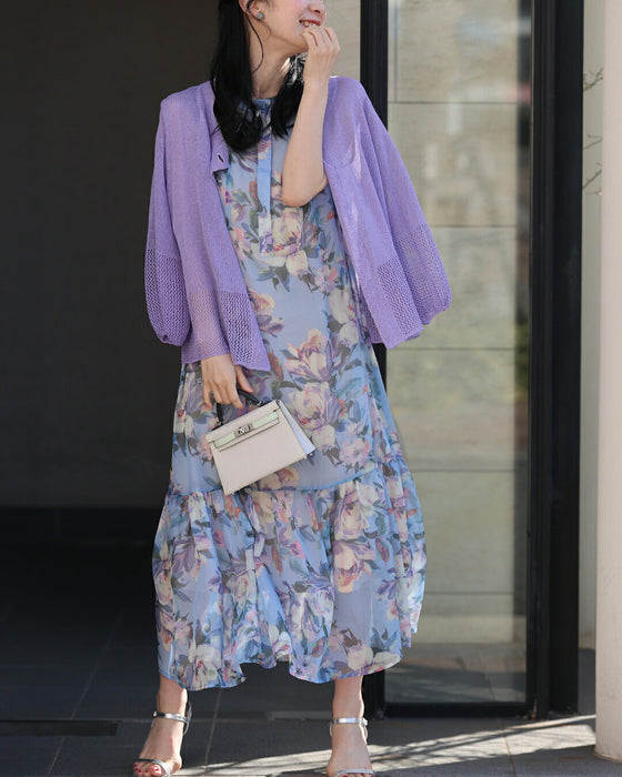 暖かな日差しに花開くシアーミディアムワンピース（インナー付き）