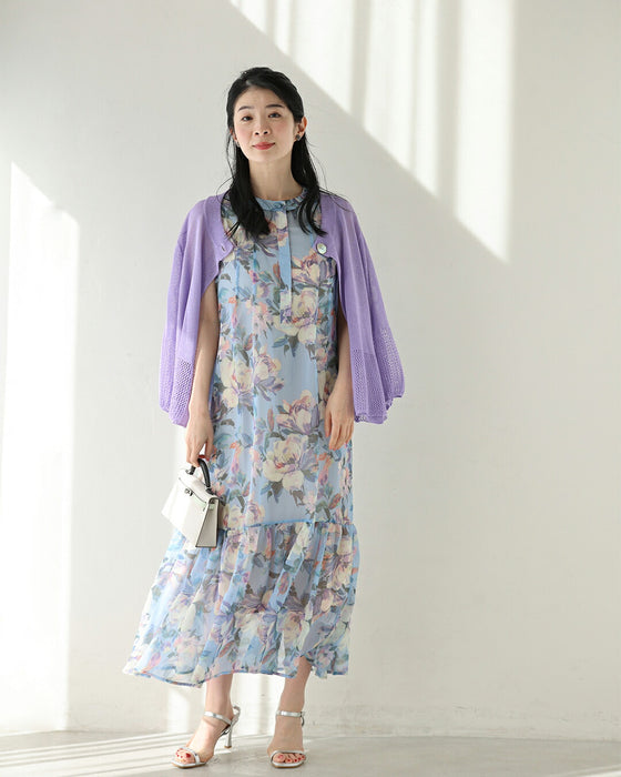 暖かな日差しに花開くシアーミディアムワンピース（インナー付き）
