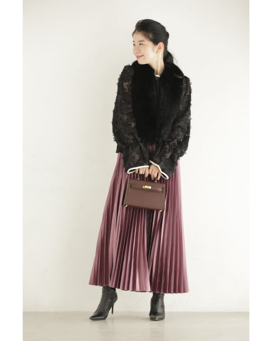 ふわふわシャギーのフレア袖シアーブラウストップス