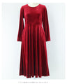 しっとり上質な艶めきベロアロングワンピース