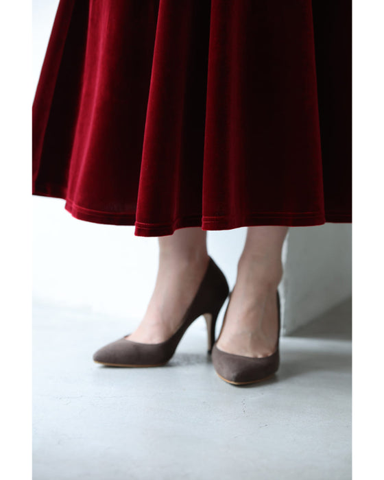 しっとり上質な艶めきベロアロングワンピース