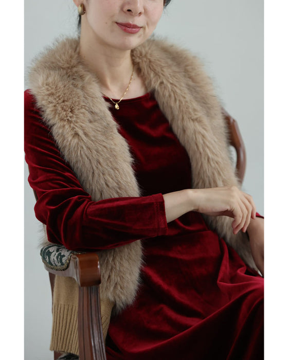 しっとり上質な艶めきベロアロングワンピース