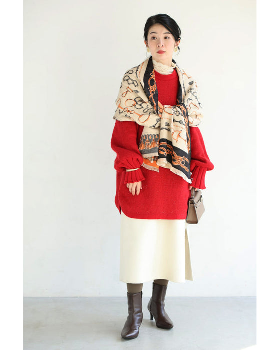 動くたびキラキラ瞬くスパンコールニットチュニック