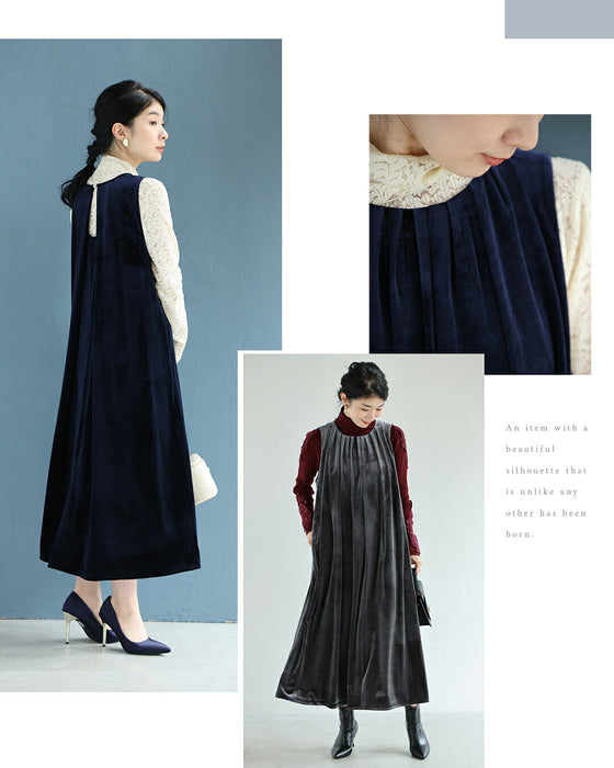 毎日服「革命」 ベロア調ワンピース