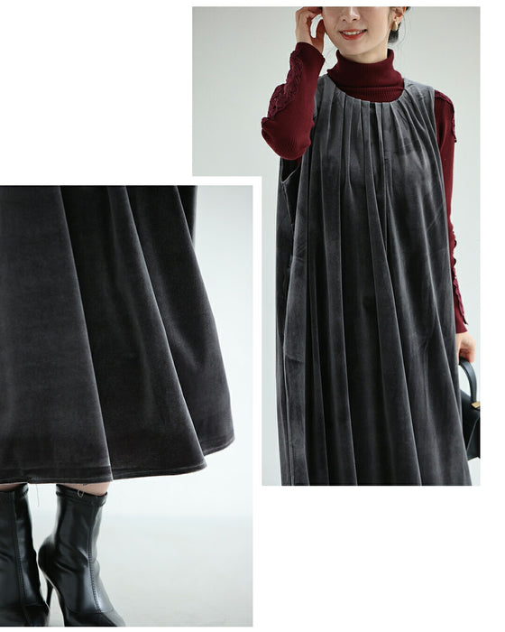 毎日服「革命」 ベロア調ワンピース