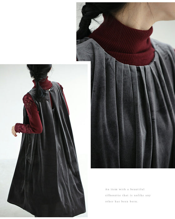 毎日服「革命」 ベロア調ワンピース