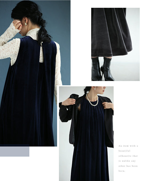 毎日服「革命」 ベロア調ワンピース