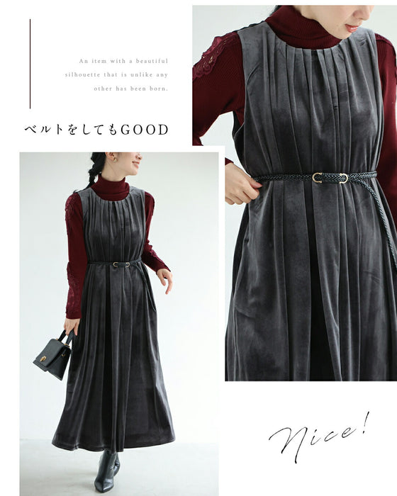 毎日服「革命」 ベロア調ワンピース