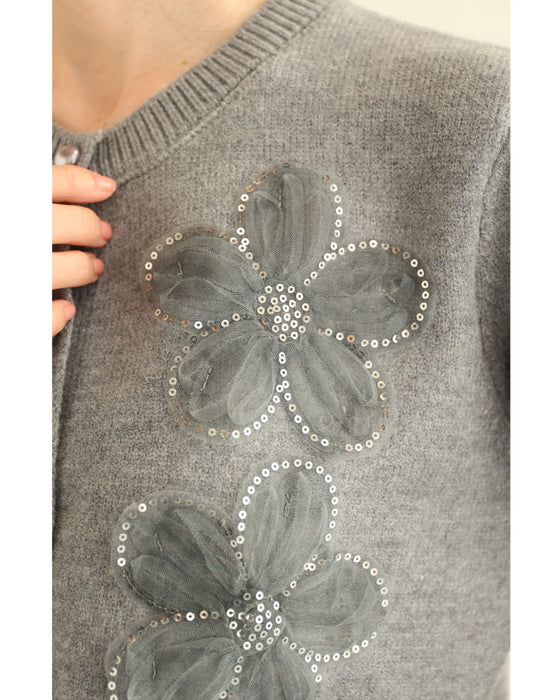 チュールのお花咲くおめかしカーディガン