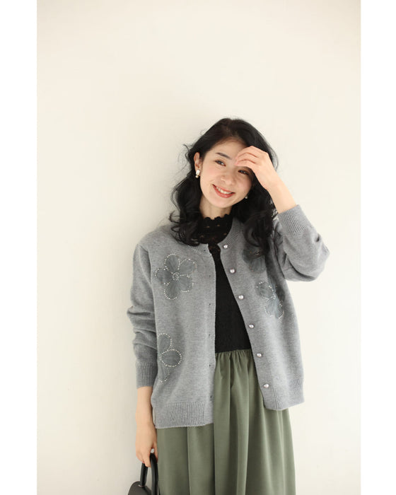 チュールのお花咲くおめかしカーディガン