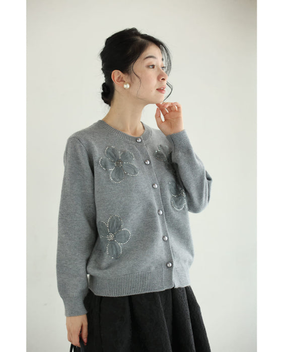 チュールのお花咲くおめかしカーディガン