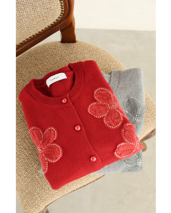 チュールのお花咲くおめかしカーディガン