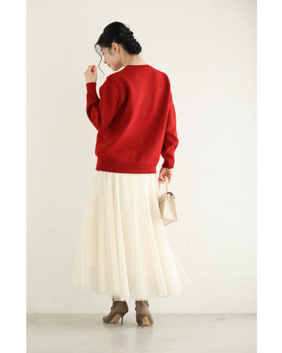 チュールのお花咲くおめかしカーディガン