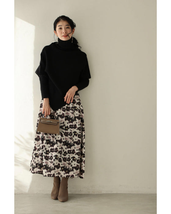 アンバランスな変形ドルマンニットプルオーバートップス