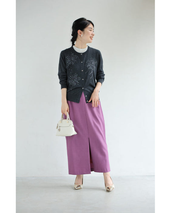 煌めき纏う花装飾カーディガン