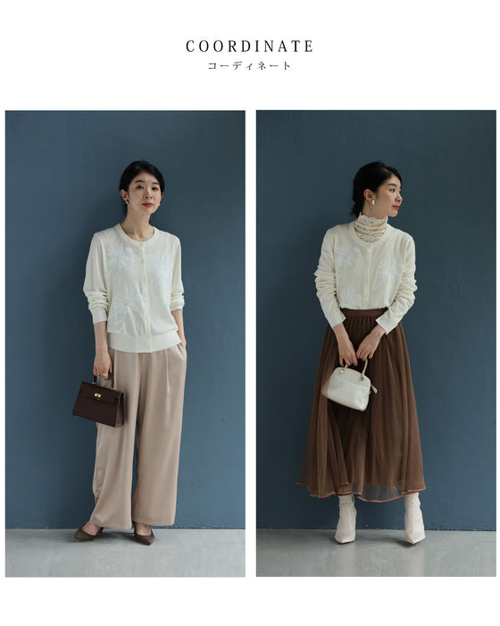 煌めき纏う花装飾カーディガン