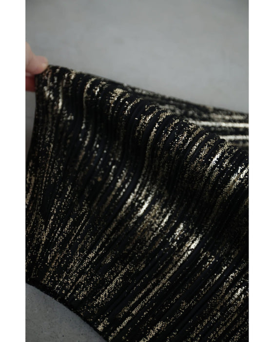 【予約商品】光のライン流れるアコーディオンプリーツミディアムワンピース(ベルト付き)