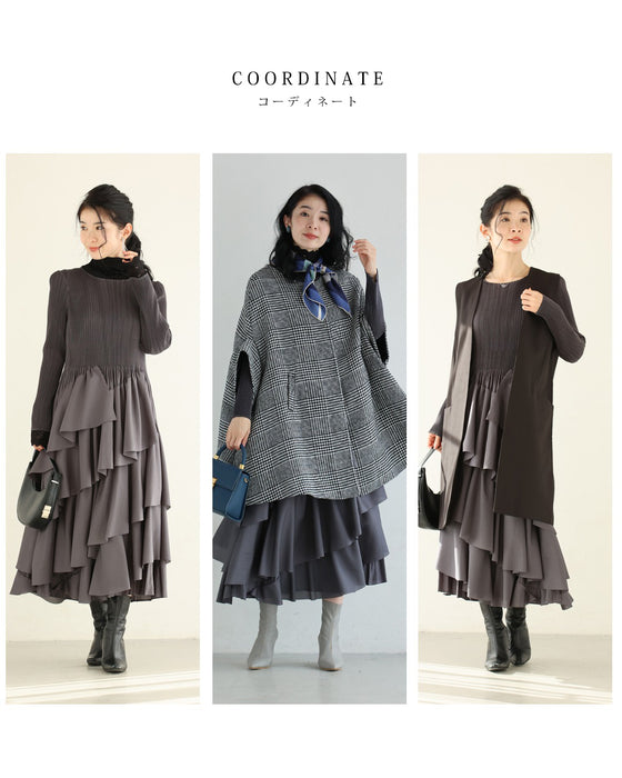 重なるフレア揺らめくミディアムワンピース