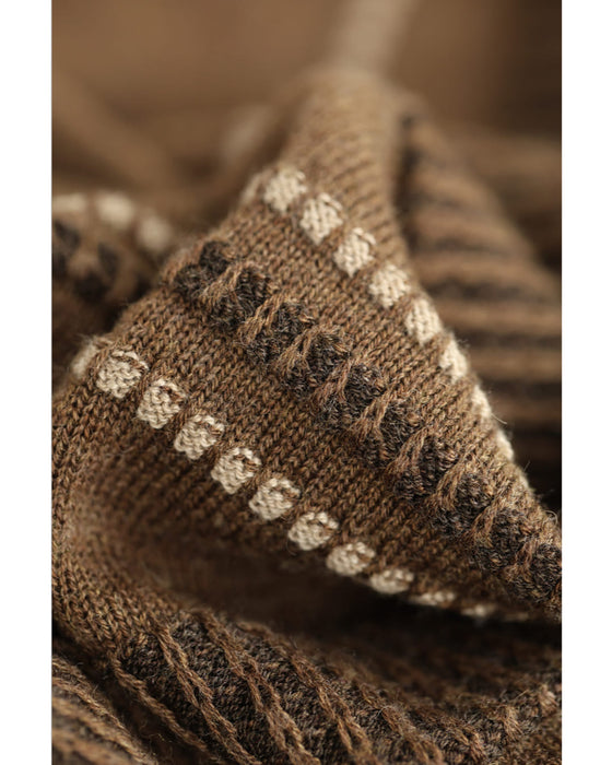 流れるような裾フリンジのストールカーディガン