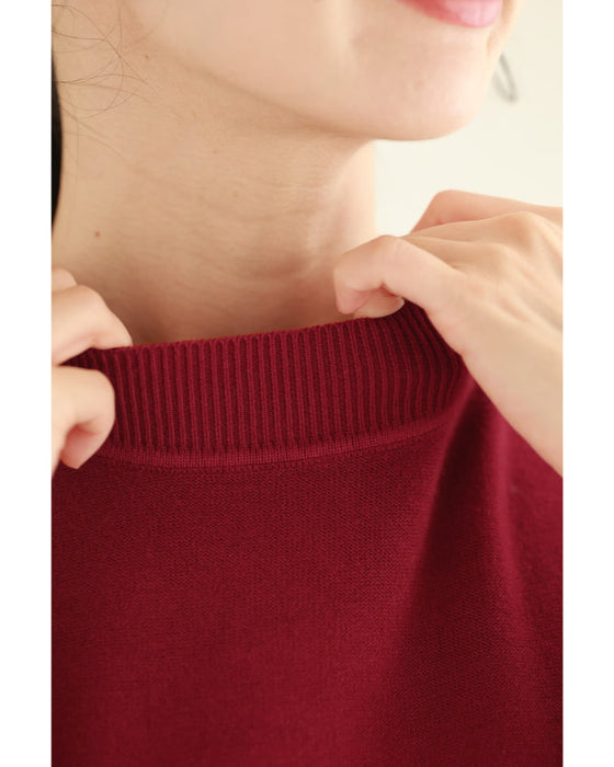 【予約商品】ラインが浮かぶ街映えカラーニットミディアムワンピース