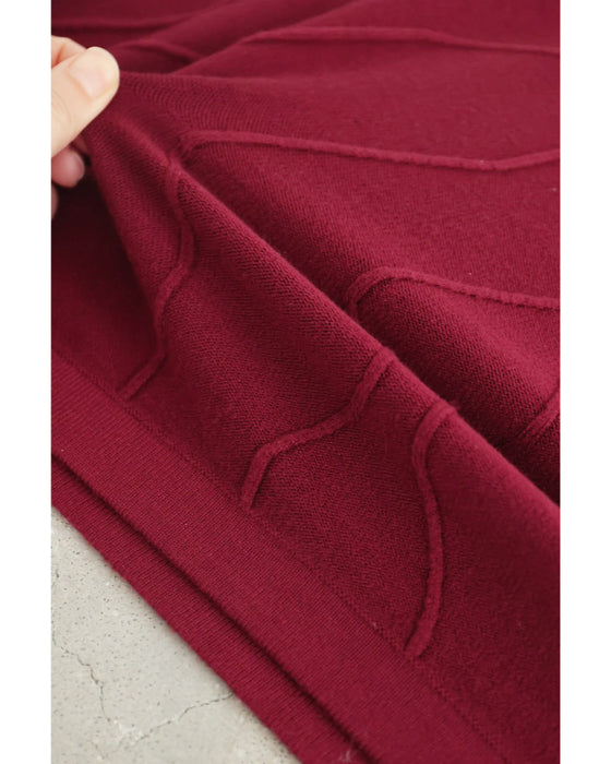 【予約商品】ラインが浮かぶ街映えカラーニットミディアムワンピース