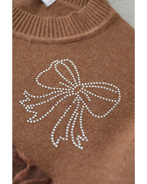 艶めく刺繍ベール重なるニットミディアムワンピース