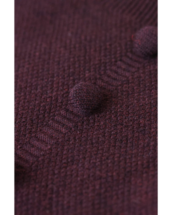 深まるボルドーのレース合わせニットミディアムワンピース