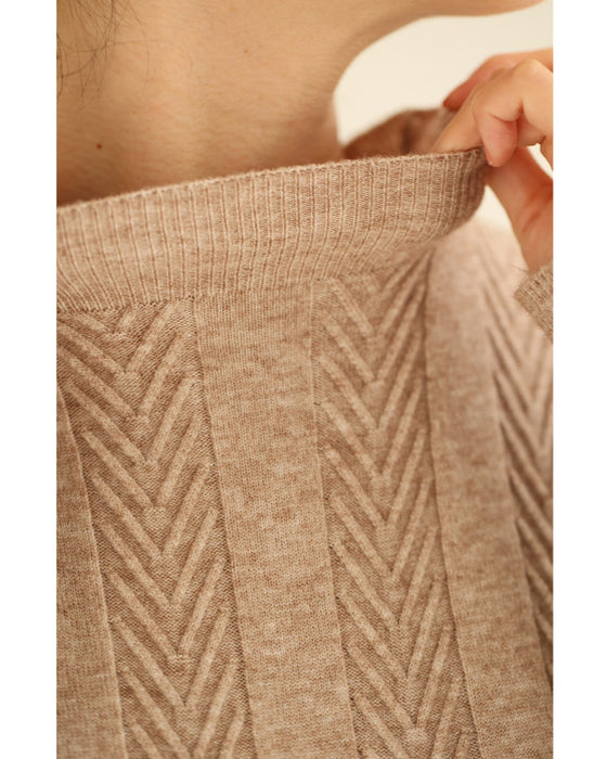 雪の結晶レース重なるニットロングワンピース