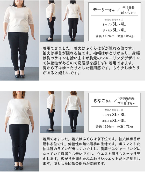 胸元シャーリングの紫陽花柄ロングワンピース