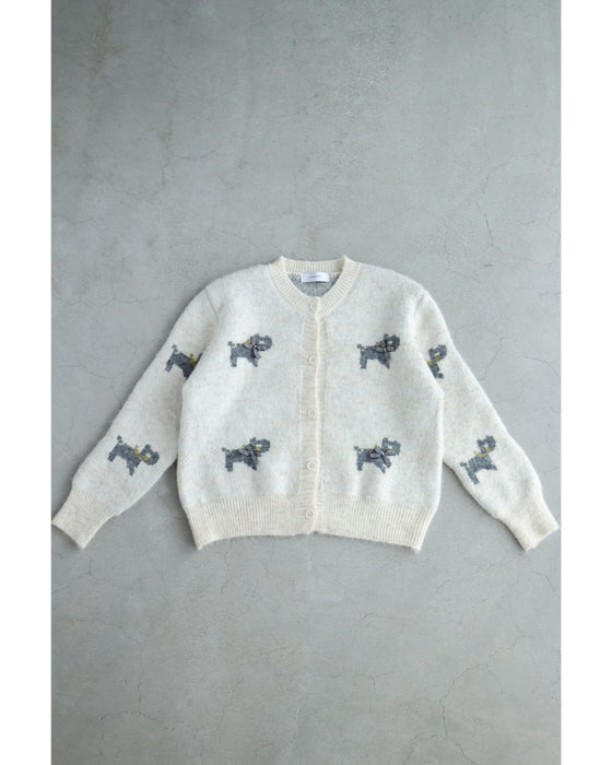 お散歩わんちゃんのもっちりニットカーディガン