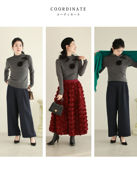 【予約商品】私に寄り添う1輪の花リブカットソートップス