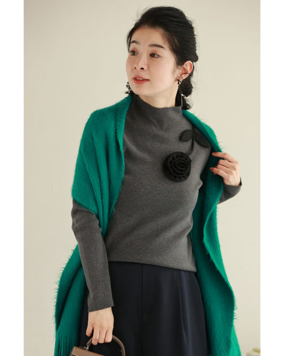 【予約商品】私に寄り添う1輪の花リブカットソートップス