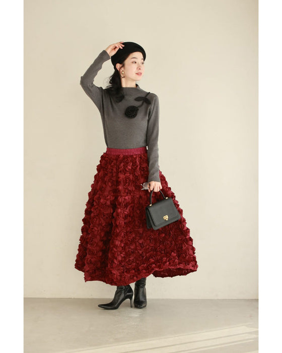 【予約商品】私に寄り添う1輪の花リブカットソートップス