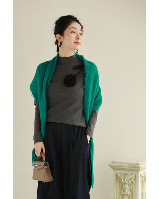 【予約商品】私に寄り添う1輪の花リブカットソートップス